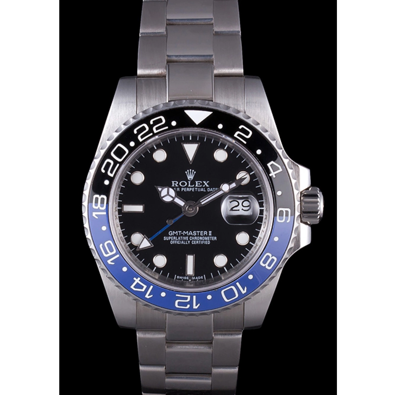 Aaa replica watch MASTER Rolex II 2013 621393 BLACK BLUE GMT BEZEL rl431 0824